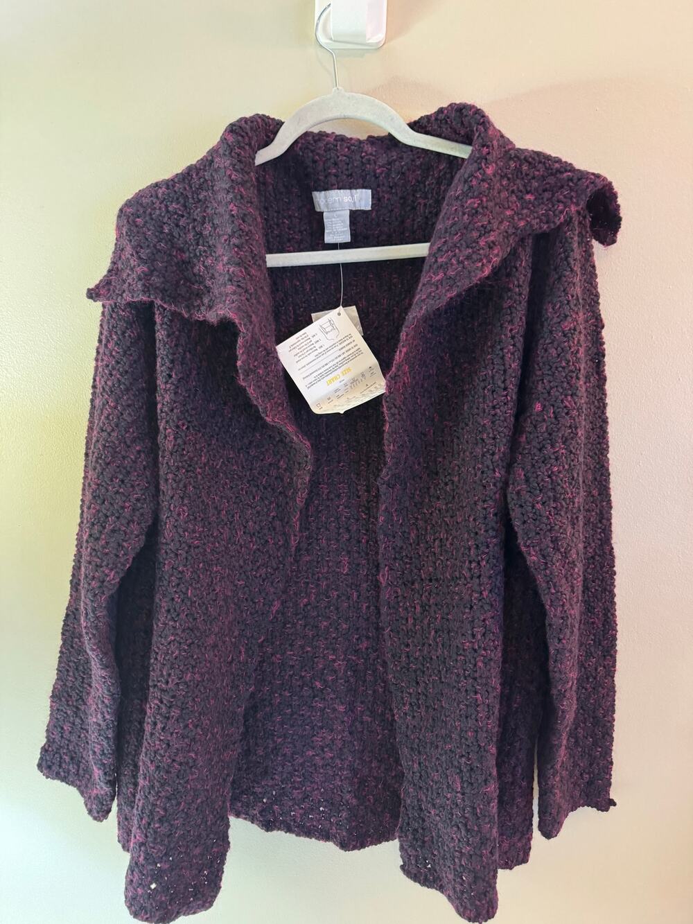 Modern Soul Women’s L 80% Wool Mohair Cardigan Sweater Purple NWTpen Sweater